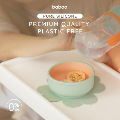 Baboo 6m+ Silicone Bowl with Suction (Peachy Keen Colour)