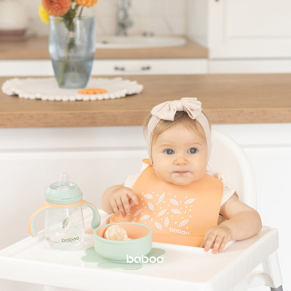 Baboo 6m+ Silicone Bowl with Suction (Peachy Keen Colour)