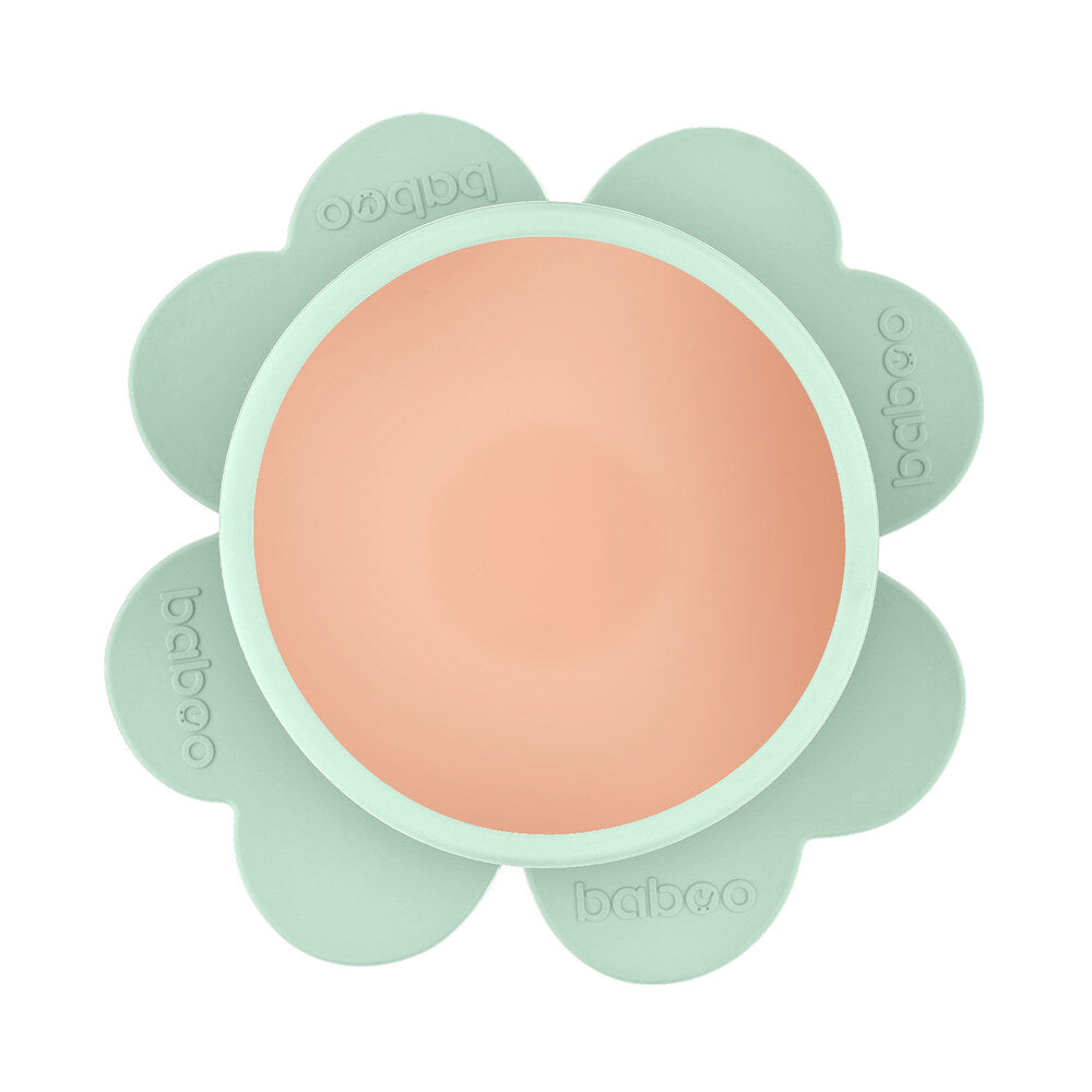 Baboo 6m+ Silicone Bowl with Suction (Peachy Keen Colour)