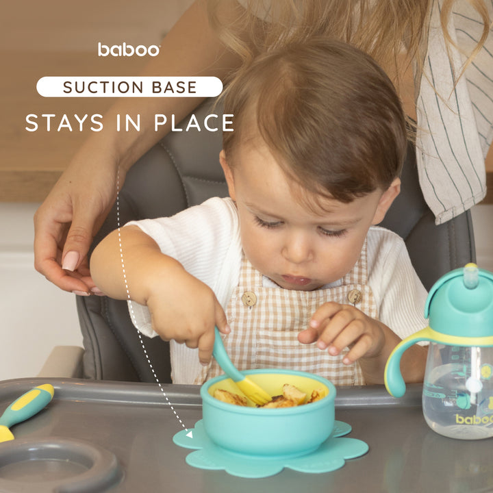Baboo 6m+ Silicone Bowl with Suction (Lagoon Fiesta)