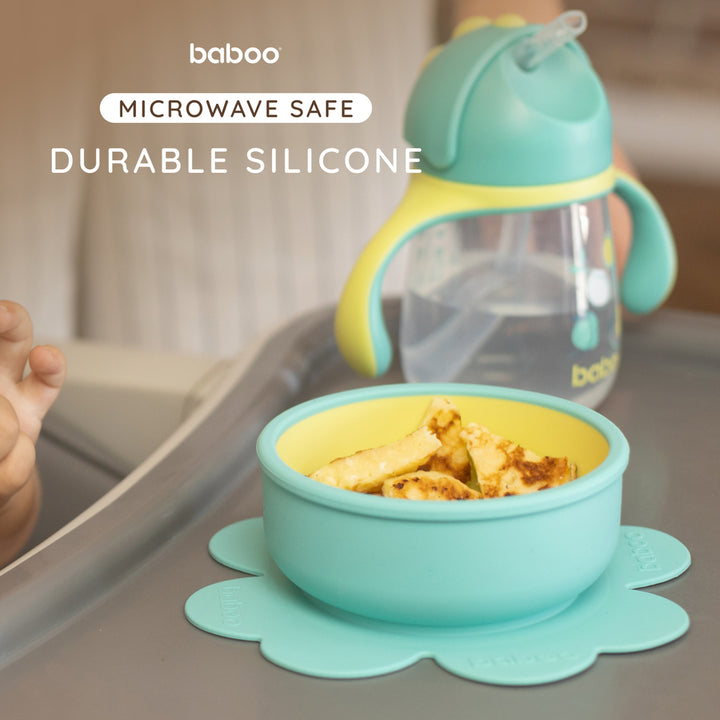 Baboo 6m+ Silicone Bowl with Suction (Lagoon Fiesta)