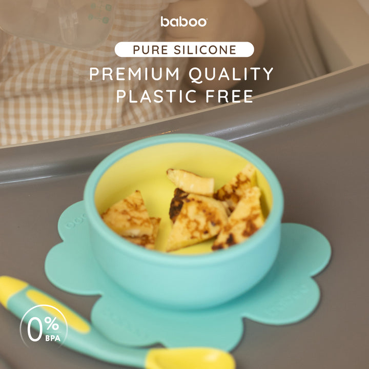 Baboo 6m+ Silicone Bowl with Suction (Lagoon Fiesta)