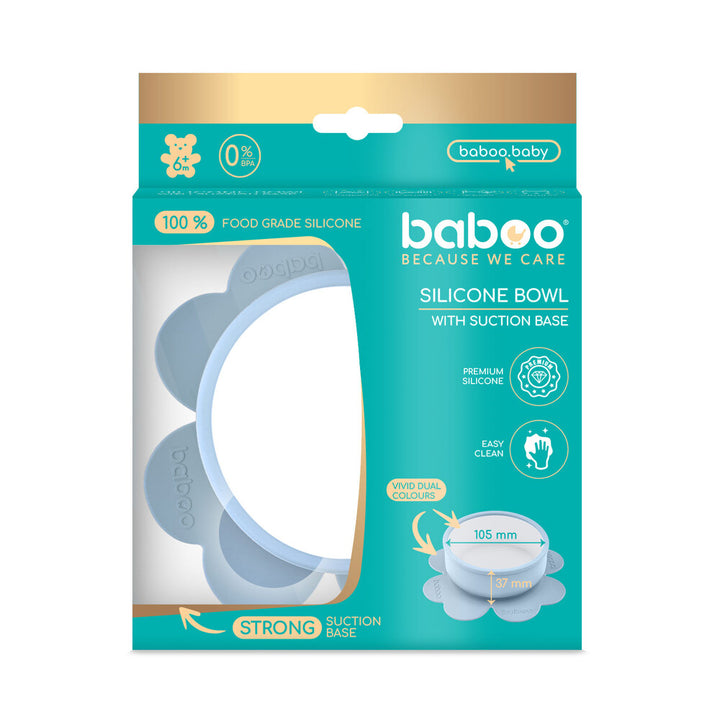 Baboo 6m+ Silicone Bowl with Suction (Blue Haze)
