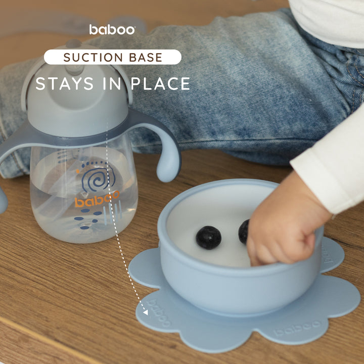 Baboo 6m+ Silicone Bowl with Suction (Blue Haze)