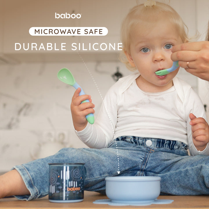 Baboo 6m+ Silicone Bowl with Suction (Blue Haze)