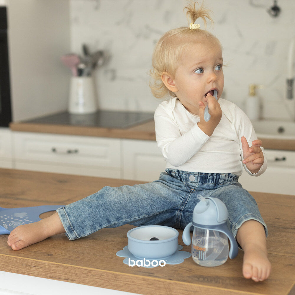 Baboo 6m+ Silicone Bowl with Suction (Blue Haze)