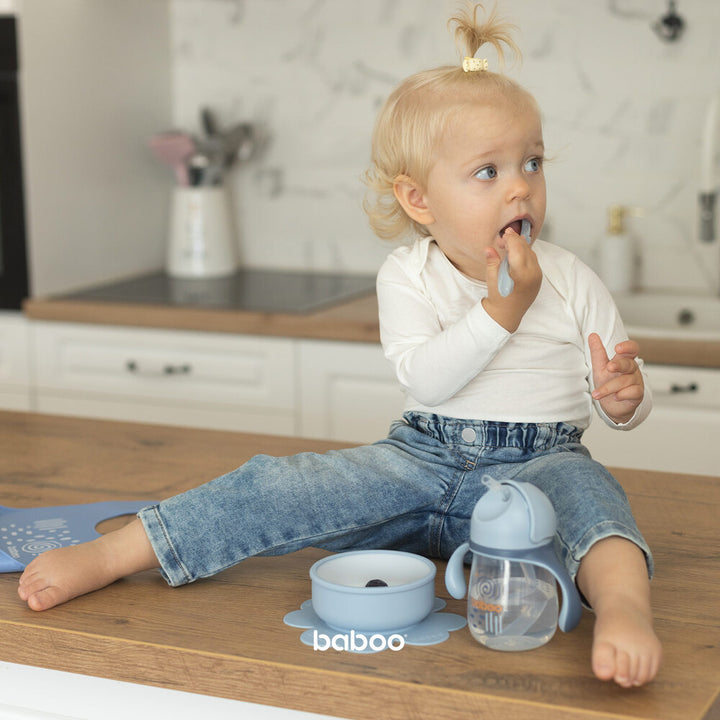 Baboo 6m+ Silicone Bowl with Suction (Blue Haze)