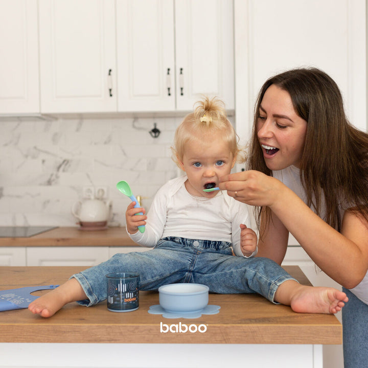 Baboo 6m+ Silicone Bowl with Suction (Blue Haze)