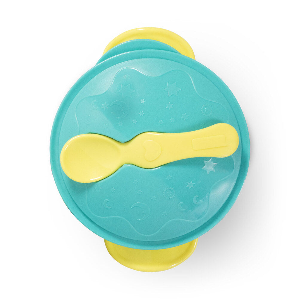 Baboo Suction Feeding Bowl & Spoon Set 6m+ (Lagoon Fiesta)
