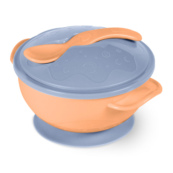 Baboo Suction Feeding Bowl & Spoon Set 6m+ (Blue Haze)
