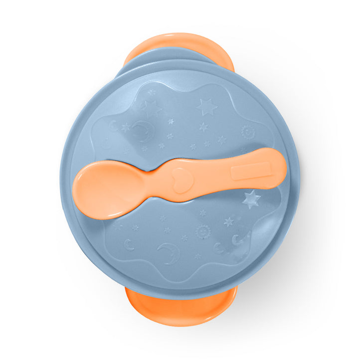 Baboo Suction Feeding Bowl & Spoon Set 6m+ (Blue Haze)