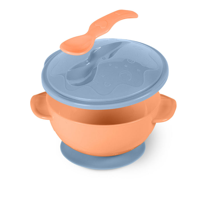 Baboo Suction Feeding Bowl & Spoon Set 6m+ (Blue Haze)