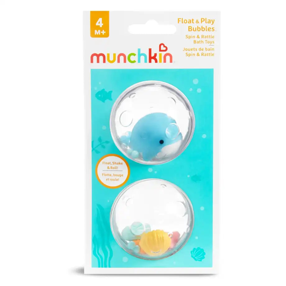 Munchkin Float & Play Bubbles Bath Toy Pack of 2 (Whale, 4M+)
