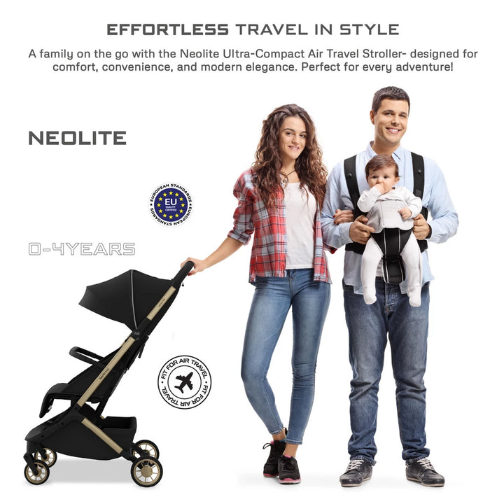 Neobreez Neolite Ultra-Compact Cabin Size Travel Stroller (Black)