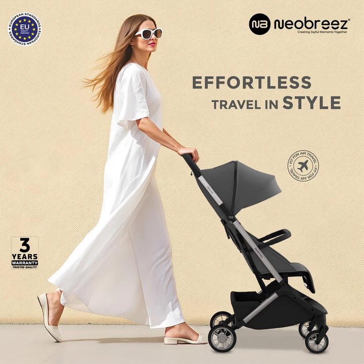 Neobreez Neolite Ultra-Compact Cabin Size Travel Stroller (Black)