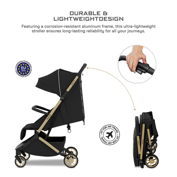Neobreez Neolite Ultra-Compact Cabin Size Travel Stroller (Black)