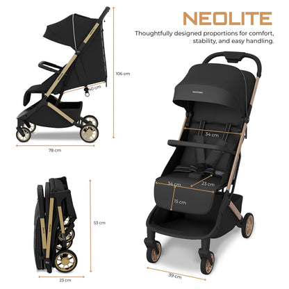 Neobreez Neolite Ultra-Compact Cabin Size Travel Stroller (Black)