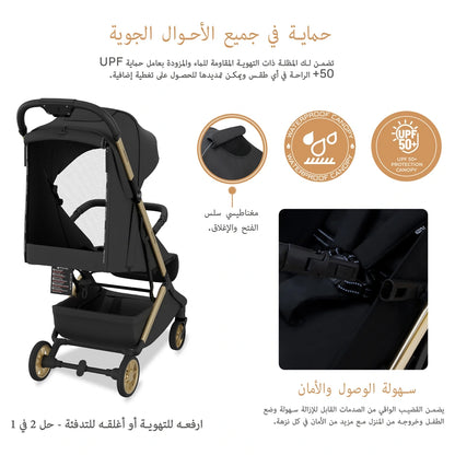 Neobreez Neolite Ultra-Compact Cabin Size Travel Stroller (Black)