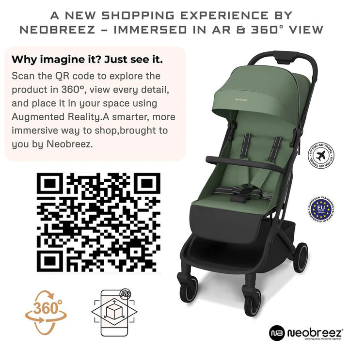 Neobreez Neolite Ultra-Compact Stroller (Olive Green/Black)
