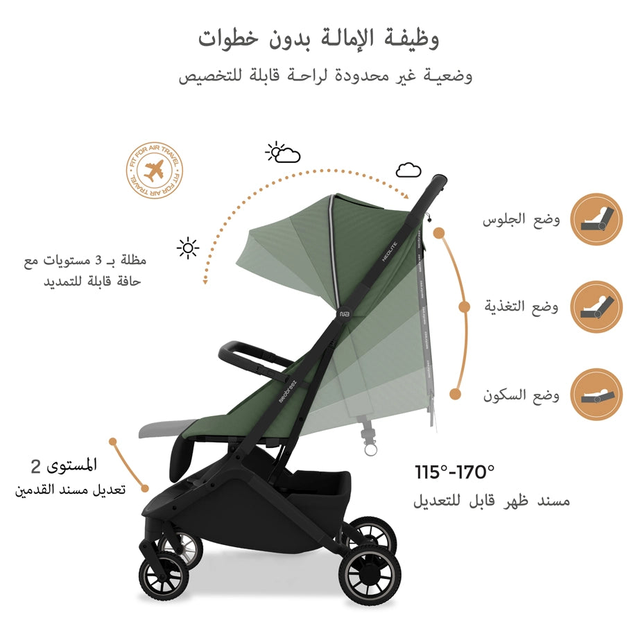 نيوبريز نيولايت يولترا كومباكت كابين الحجم ترافيل سترولير (أولايف أخضر)