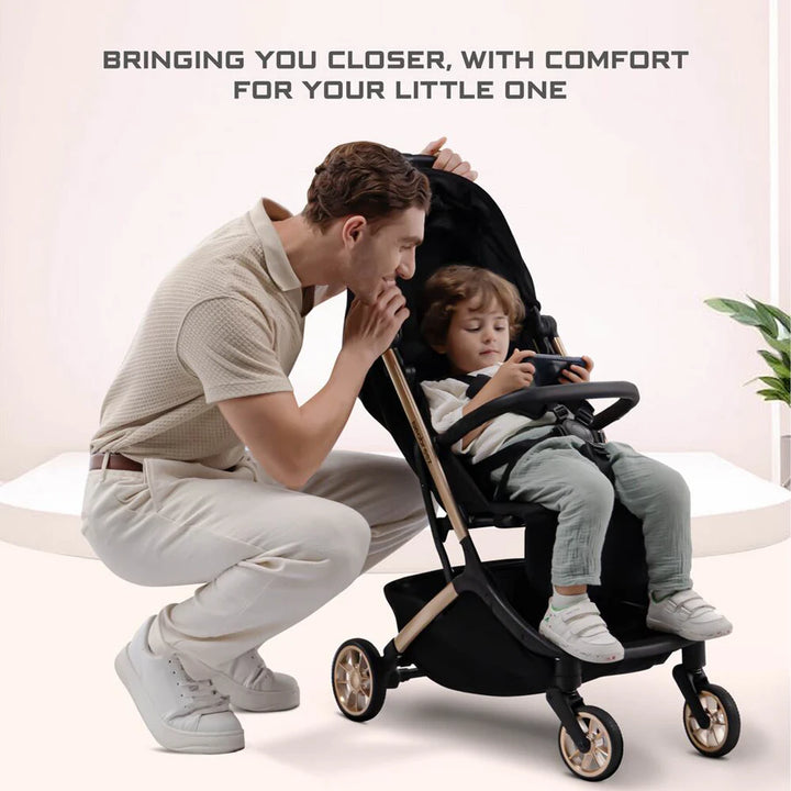 Neobreez Neolite Ultra-Compact Cabin Size Travel Stroller (Dark Grey-Black)