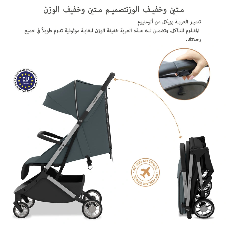 نيوبريز نيولايت يولترا كومباكت كابين الحجم ترافيل سترولير (دارك رمادي-أسود)