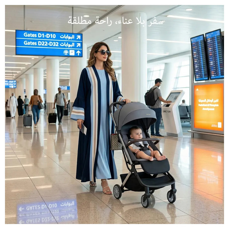 نيوبريز نيولايت يولترا كومباكت كابين الحجم ترافيل سترولير (دارك رمادي-أسود)
