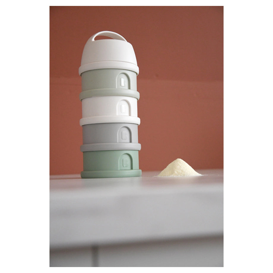 Beaba Formula Milk Container 4 Compartments Cotton (White/ Sage/ Green)