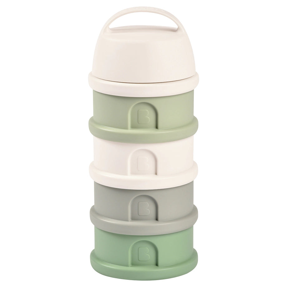 Beaba Formula Milk Container 4 Compartments Cotton (White/ Sage/ Green)