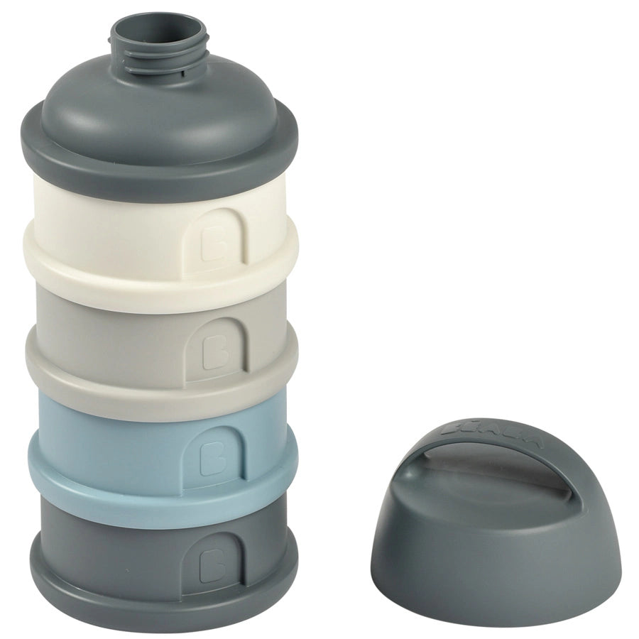 Beaba Formula Milk Container 4 Compartments Mineral (Grey/Blue) Beaba Formula Milk Container 4 Compartments Mineral (Grey/Blue)