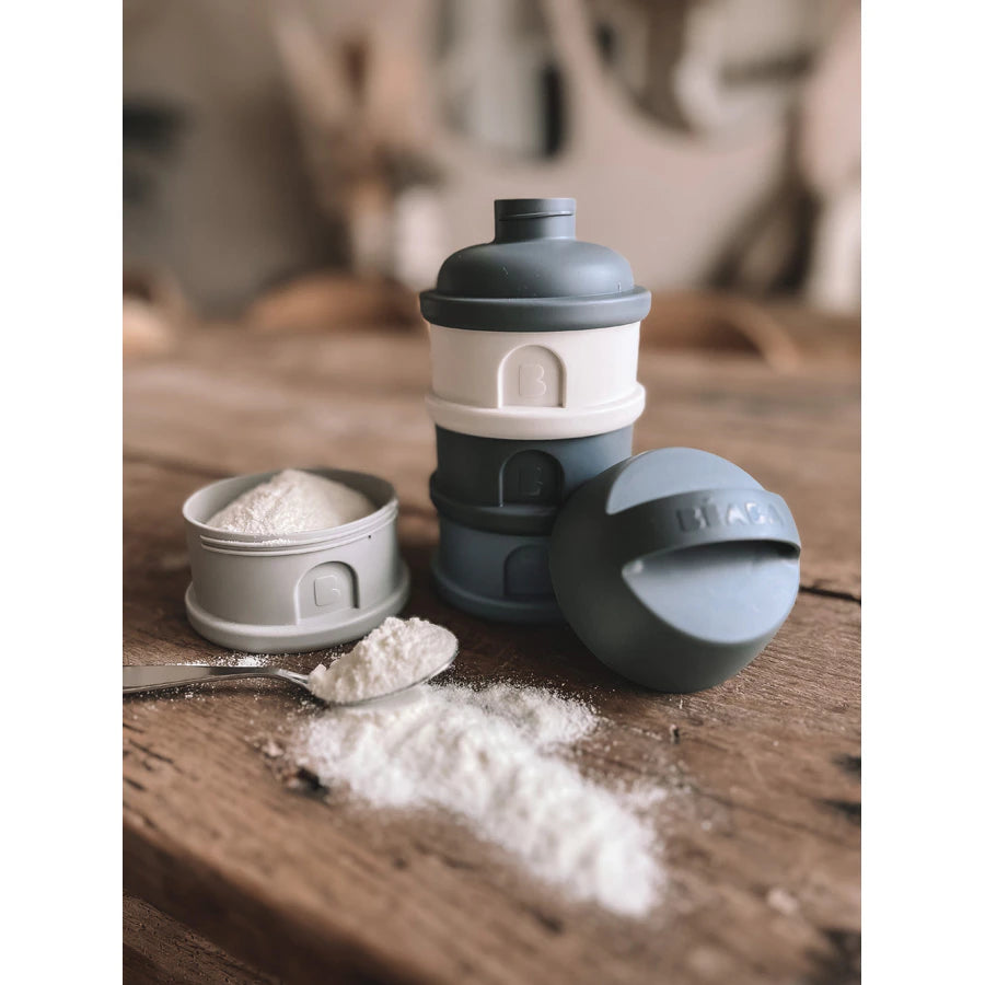 Beaba Formula Milk Container 4 Compartments Mineral (Grey/Blue) Beaba Formula Milk Container 4 Compartments Mineral (Grey/Blue)
