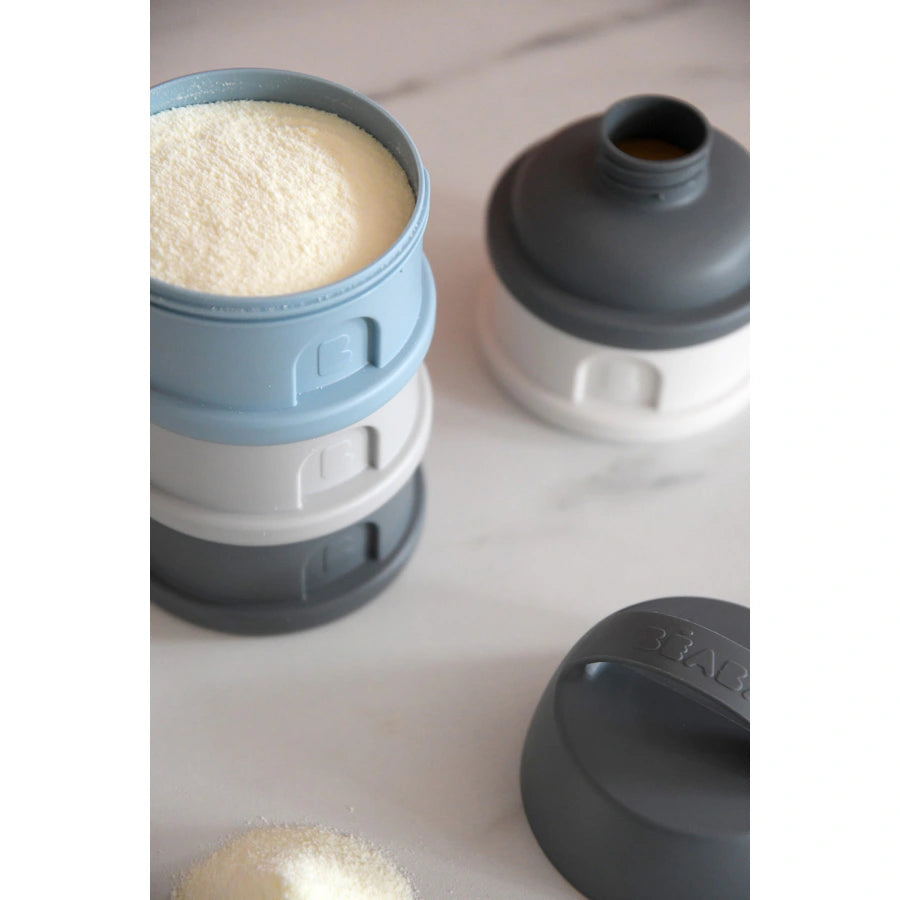 Beaba Formula Milk Container 4 Compartments Mineral (Grey/Blue) Beaba Formula Milk Container 4 Compartments Mineral (Grey/Blue)