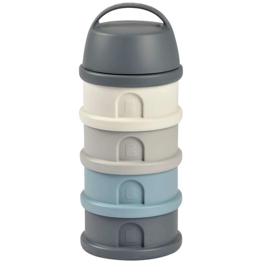 Beaba Formula Milk Container 4 Compartments Mineral (Grey/Blue) Beaba Formula Milk Container 4 Compartments Mineral (Grey/Blue)