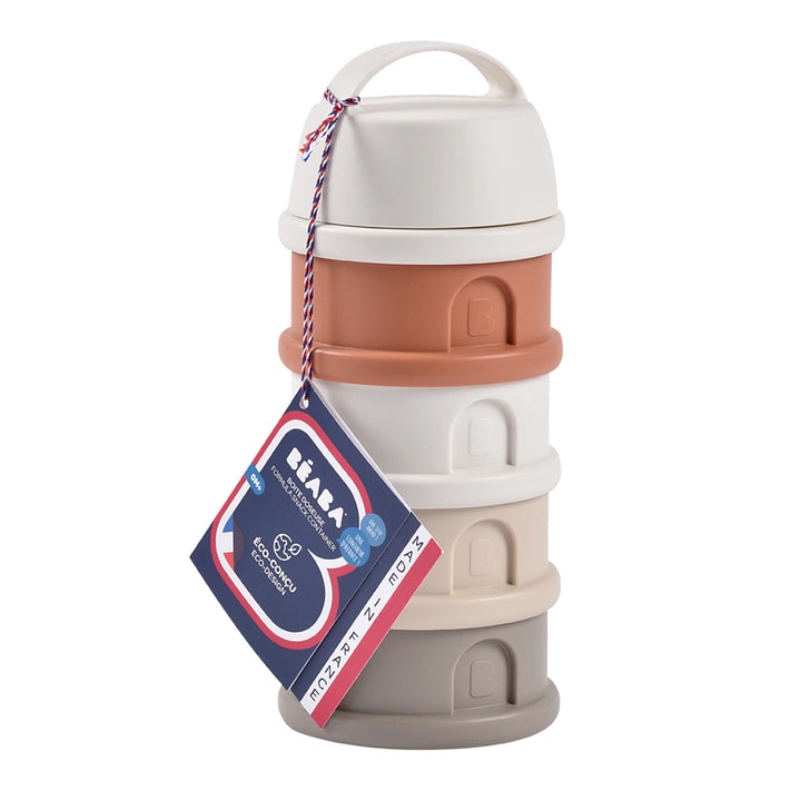 Beaba Formula Milk Container 4 Compartments Cotton (White Terracotta)
