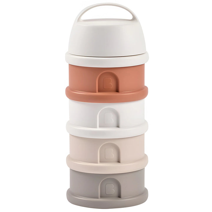 Beaba Formula Milk Container 4 Compartments Cotton (White Terracotta)