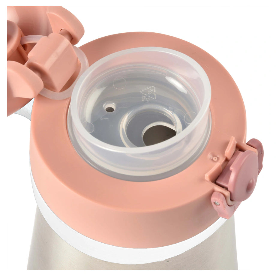 Beaba Stainless Steel Bottle 350Ml + Handle (Old Pink)