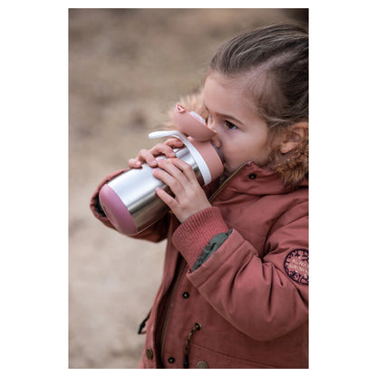 Beaba Stainless Steel Bottle 350Ml + Handle (Old Pink)