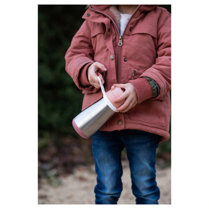 Beaba Stainless Steel Bottle 350Ml + Handle (Old Pink)