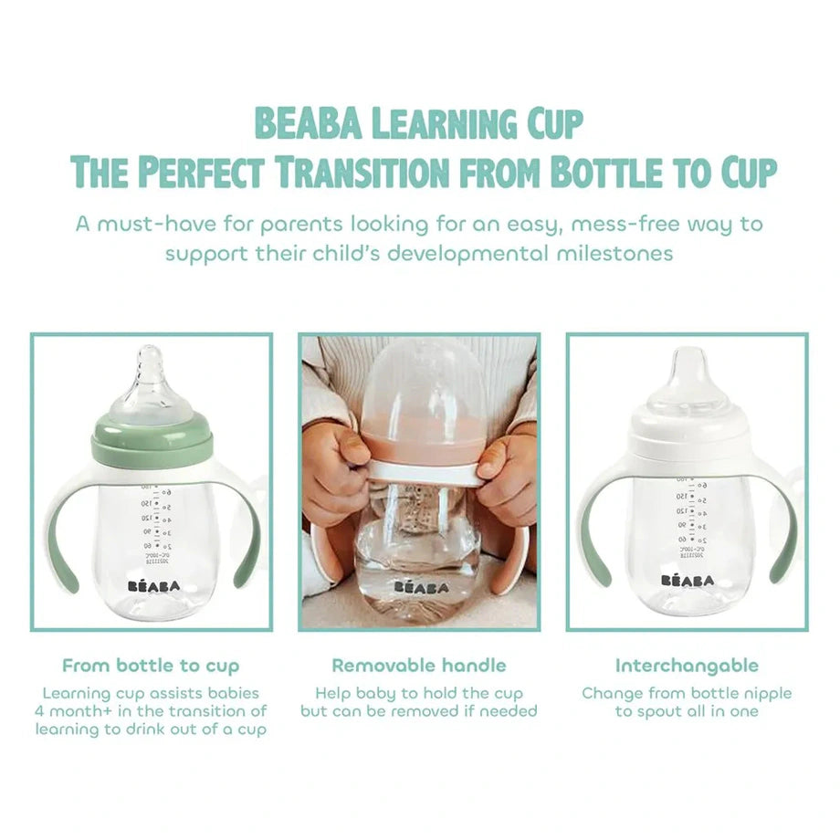 Beaba 2-In-1 Learning Cup (Sage Green)