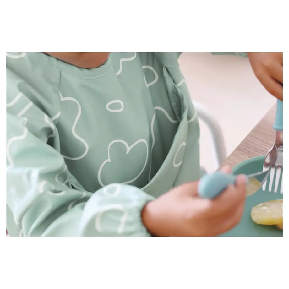 Beaba 2in1 Bib With Removable Sleeves (Sage Green)