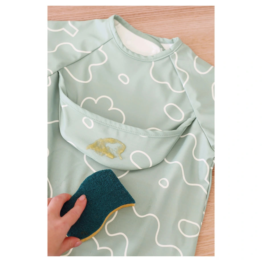 Beaba 2in1 Bib With Removable Sleeves (Sage Green)