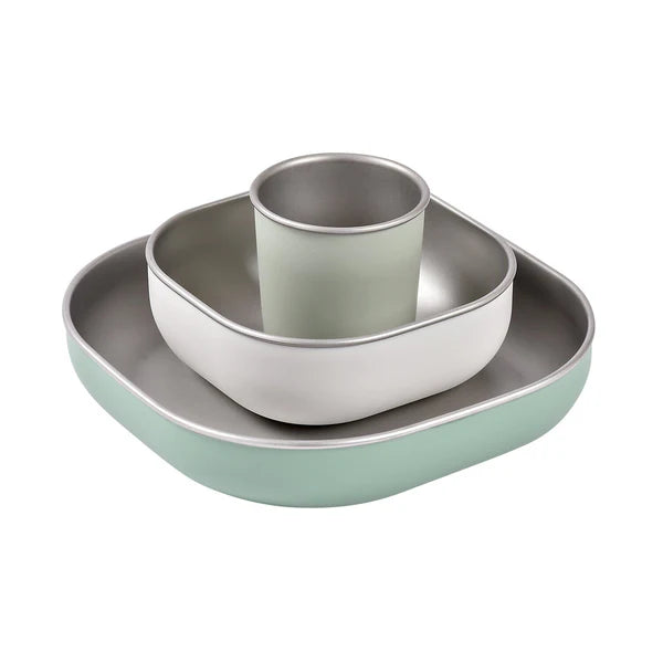 Beaba Stainless Steel Meal Set (Sage Green)