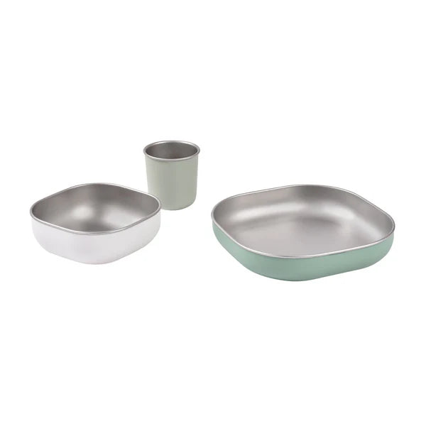 Beaba Stainless Steel Meal Set (Sage Green)