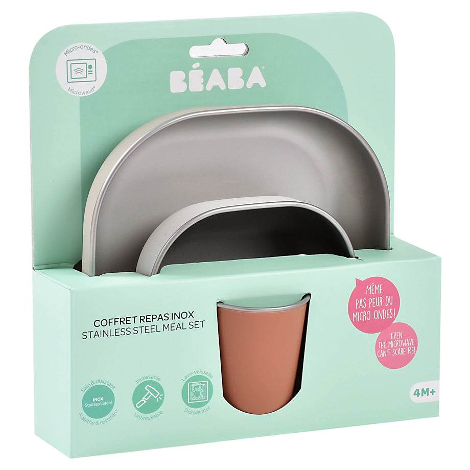 Beaba Stainless Steel Meal Set (Terracotta)