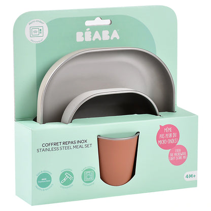 Beaba Stainless Steel Meal Set (Terracotta)