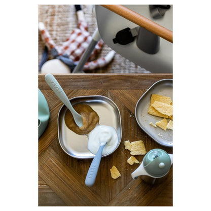 Beaba Set of 2 First Age Silicone Spoons + Carrying Case (Nature Duo)