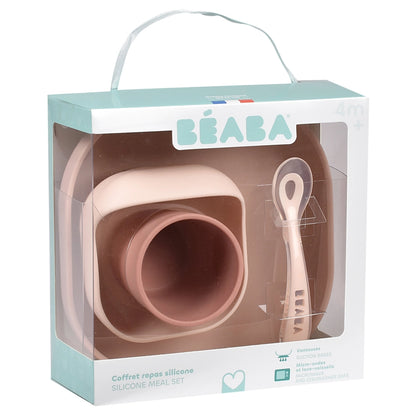 Beaba Silicone Meal Set 4 Pcs (Cotton Candy)