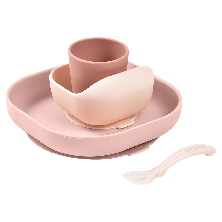 Beaba Silicone Meal Set 4 Pcs (Cotton Candy)