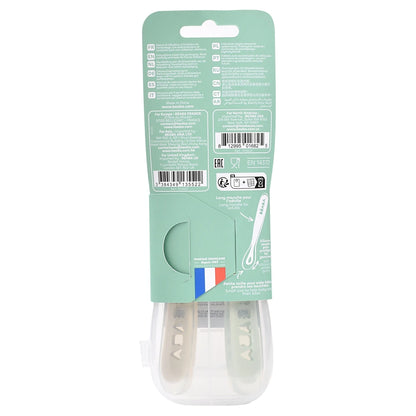 Beaba Silicone Spoon 1st Age Set of 2 + Box (Clay Misty Green Duo)