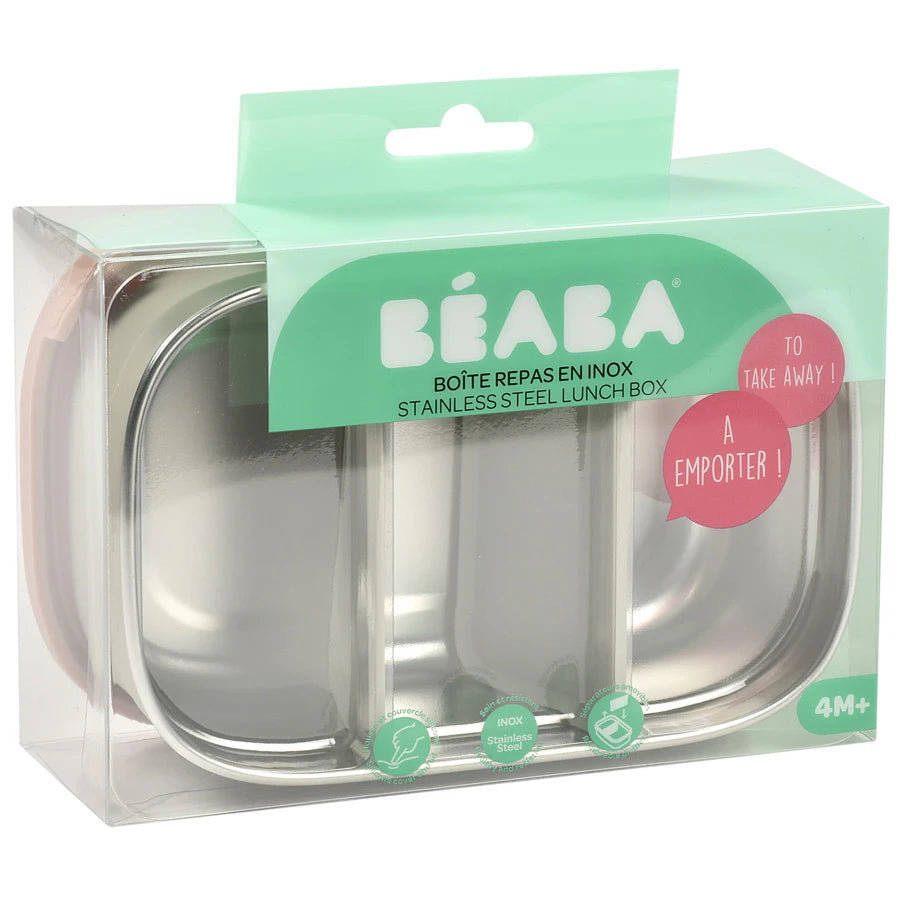 Beaba Stainless Steel Lunch Box Velvet (Grey/Dusty Rose)
